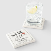 Herr & Mrs. Wedding Stone Untersetzer (Seitenansicht)