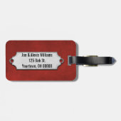 Herr & Mrs. zu Roter Textur Gepäckanhänger (Rückseite horizontal)