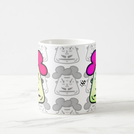 Herr Mustache Cartoon face v1-1 Kaffeetasse (Mittel)