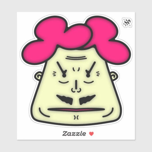 Herr Mustache Cartoon face v1 Aufkleber (Blatt)