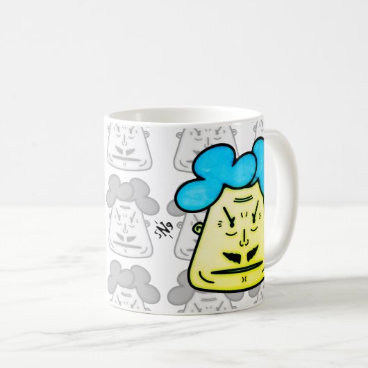 Herr Mustache Cartoon face v2-1 Kaffeetasse (VorderseiteRechts)