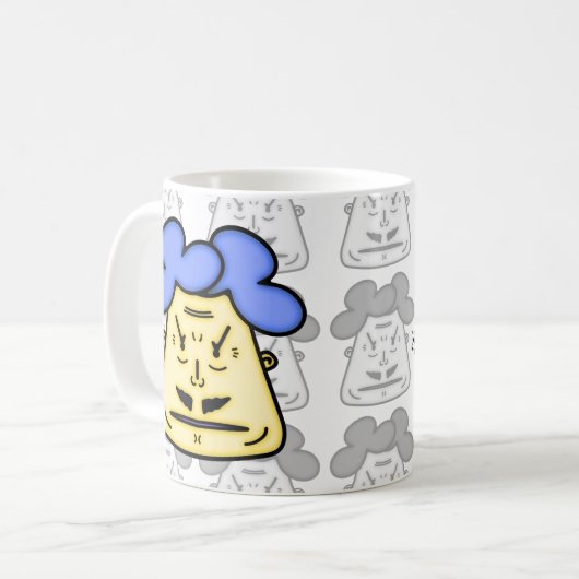 Herr Mustache Cartoon face v2-1 Kaffeetasse (Vorderseite Links)