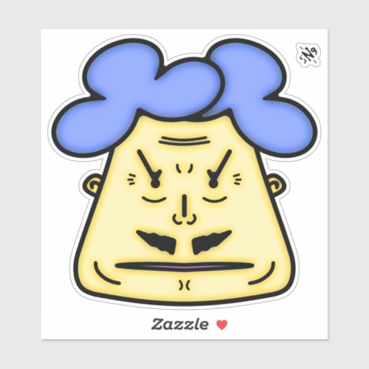 Herr Mustache Cartoon face v2 Aufkleber (Blatt)