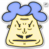 Herr Mustache Cartoon face v2 Aufkleber (Vorderseite)