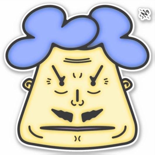 Herr Mustache Cartoon face v2 Aufkleber (Vorderseite)