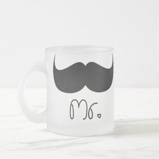 Herr Mustache Mug Mattglastasse (Links)