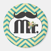 Herr Mustache Yellow and Green Magnet (Vorne)