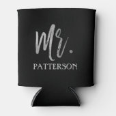 Herr Nachname Silver Foil Can Cooler Dosenkühler (Vorderseite)