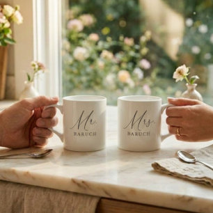 Herr Newlywed Elegant Script Espressotasse