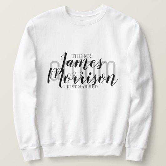 Herr Newlywed Modern Elegant Wedding Sweatshirt (Design vorne)