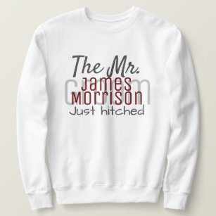 Herr Newlywed Modern Maroon Script Wedding Sweatshirt