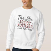 Herr Newlywed Modern Maroon Script Wedding Sweatshirt (Vorderseite)