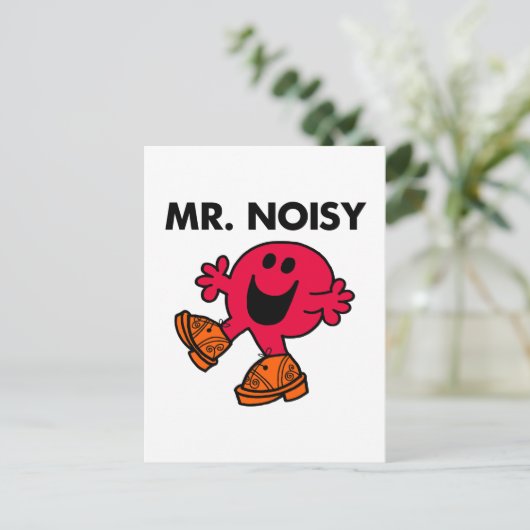 Herr Noisy | Große Walking - Clogs Postkarte (Stehend Vorderseite)