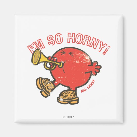 Herr Noisy Tooting Sein Horn Magnet (Vorne)