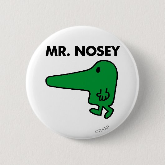 Herr Nosey | Eine Nase Voraus Button (Vorderseite)