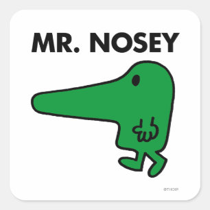 Herr Nosey Eine Nase Voraus Quadratischer Aufkleber
