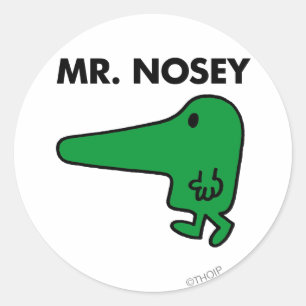 Herr Nosey Eine Nase Voraus Runder Aufkleber