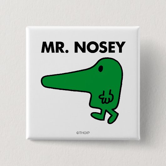 Herr Nosey | Nase führen Button (Vorderseite)