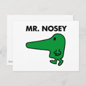 Herr Nosey | Nase führen Postkarte (Vorne/Hinten)