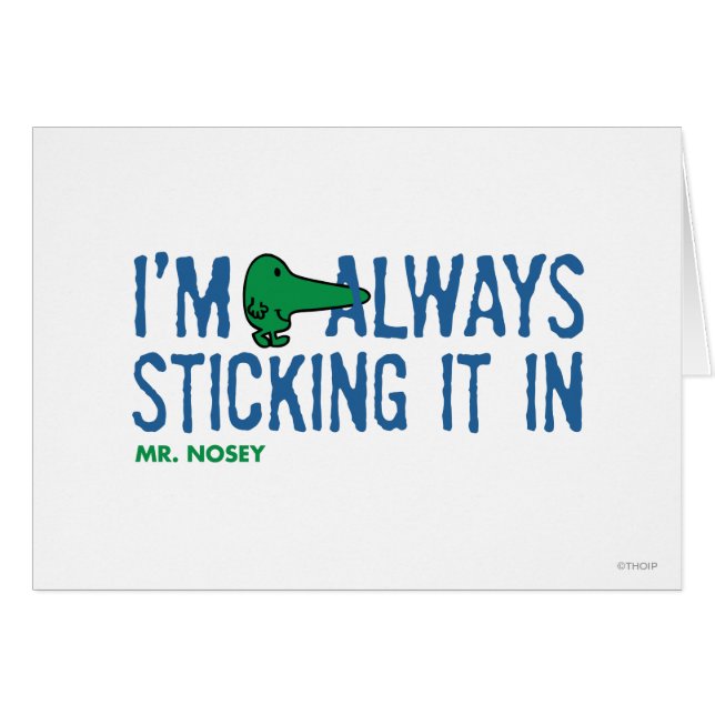 Herr Nosey Nosing Around | Blaue Buchstaben (Vorderseite (Horizontal))