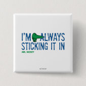 Herr Nosey Nosing Around | Blaue Buchstaben Button (Vorderseite)