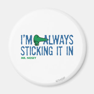 Herr Nosey Nosing Around Blaue Buchstaben Magnet