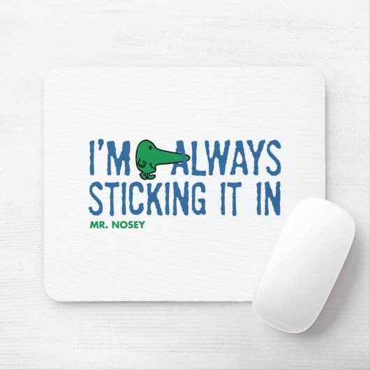 Herr Nosey Nosing Around | Blaue Buchstaben Mousepad (Mit Mouse)