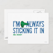 Herr Nosey Nosing Around | Blaue Buchstaben Postkarte (Vorne/Hinten)