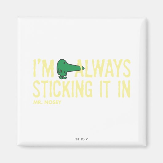 Herr Nosey Nosing Around | Gelbe Buchstaben Magnet (Vorne)