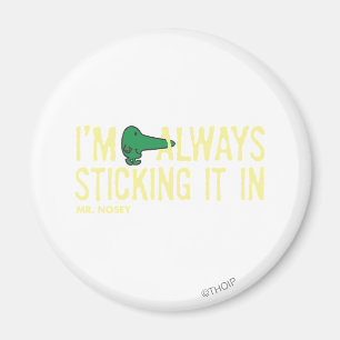 Herr Nosey Nosing Around Gelbe Buchstaben Magnet