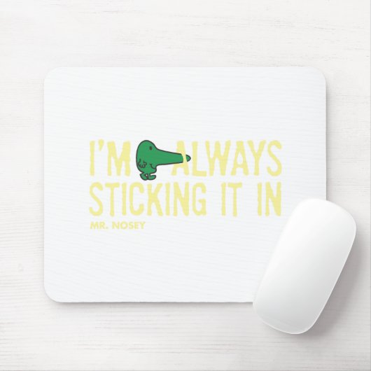 Herr Nosey Nosing Around | Gelbe Buchstaben Mousepad (Mit Mouse)