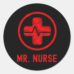 Herr Nurse Runder Aufkleber