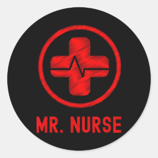 Herr Nurse Runder Aufkleber