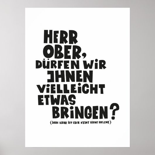 Herr Ober -Pappa Ante Portas - Loriot Herr Ober Poster (Vorne)