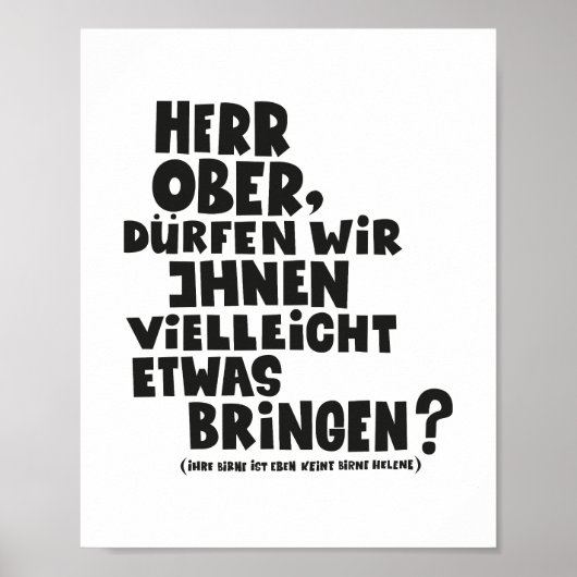Herr Ober - Pappa Ante Portas - Loriot Herr Ober Poster (Vorne)