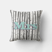 Herr oder Frau personalisiert Birch Tree Pillows Kissen (Rückseite)