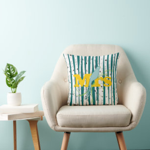 Herr oder Frau personalisiert Birch Tree Pillows Kissen