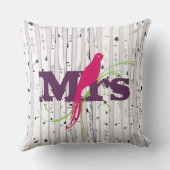 Herr oder Frau personalisiert Birch Tree Pillows Kissen (Rückseite)