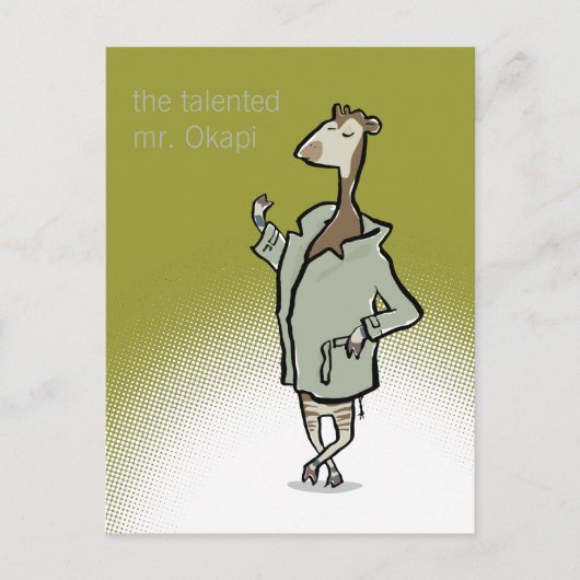 Herr Okapi (anpassbarer Text) Postkarte (Vorderseite)