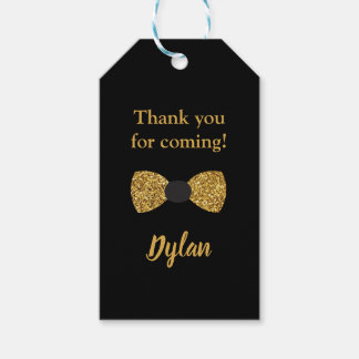 Herr One derful black and gold bow Krawatte Geschenkanhänger