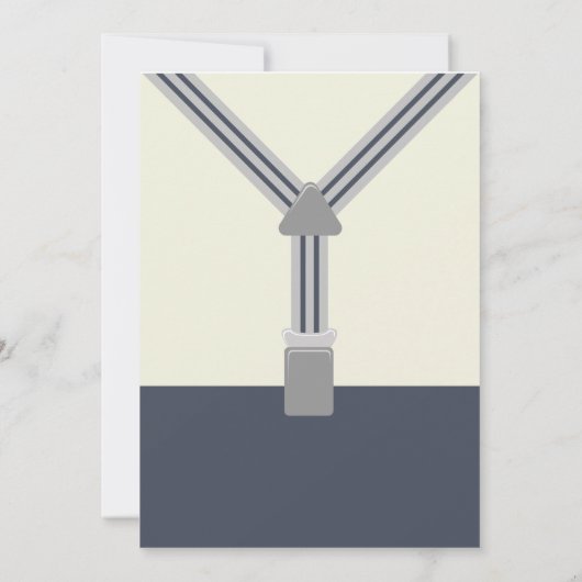 Herr One derful Marine and gray bow Krawatte Einladung (Rückseite)