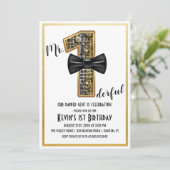 Herr Onederful 1. Geburtstags Party Einladung (Stehend Vorderseite)