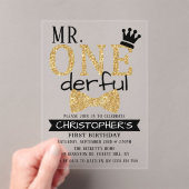 Herr ONEderful 1st Birthday Acryleinladungen (Insitu (Handheld))