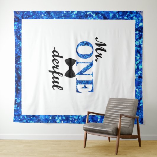 Herr Onederful 1st Birthday Backdrop Wandteppich (Beispiel (Horizontal))