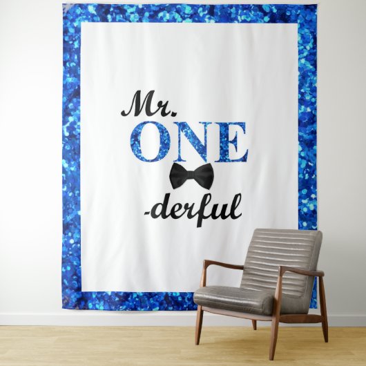 Herr Onederful 1st Birthday Backdrop Wandteppich (Beispiel)
