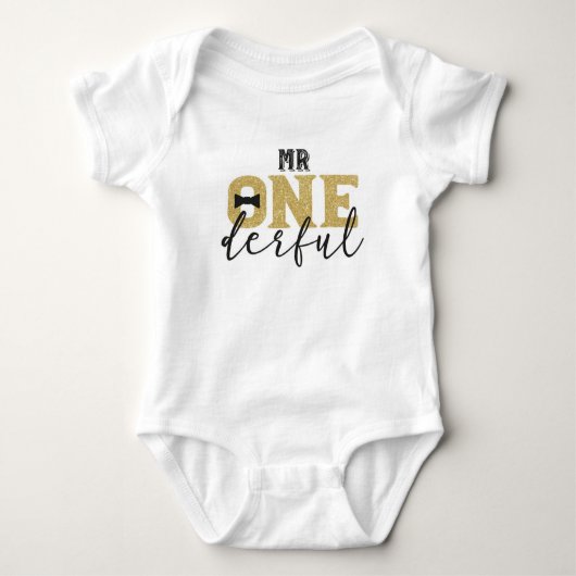 Herr Onederful 1st Birthday Bodysuit Baby Strampler (Vorderseite)
