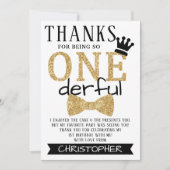 Herr ONEderful 1st Birthday Dankeskarte (Vorderseite)