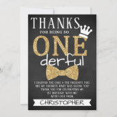 Herr ONEderful 1st Birthday Dankeskarte (Vorderseite)