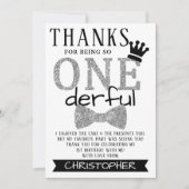 Herr ONEderful 1st Birthday Dankeskarte (Vorderseite)