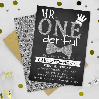 Herr ONEderful 1st Birthday Einladungen